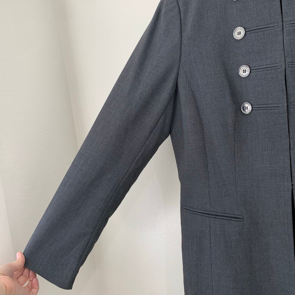 NWT Calvin Klein Jacket Womens 12 Large Longline Charcoal Gray Careerwear Office - Picture 5 of 14